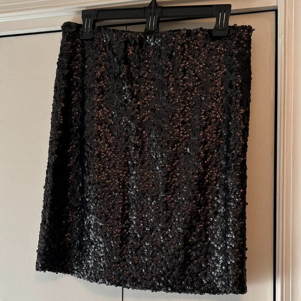 New York & Co Black Sequin Skirt - Pull On - Medium